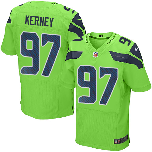 Men's Elite Patrick Kerney Nike Jersey Green - #97 Rush NFL Seattle Seahawks